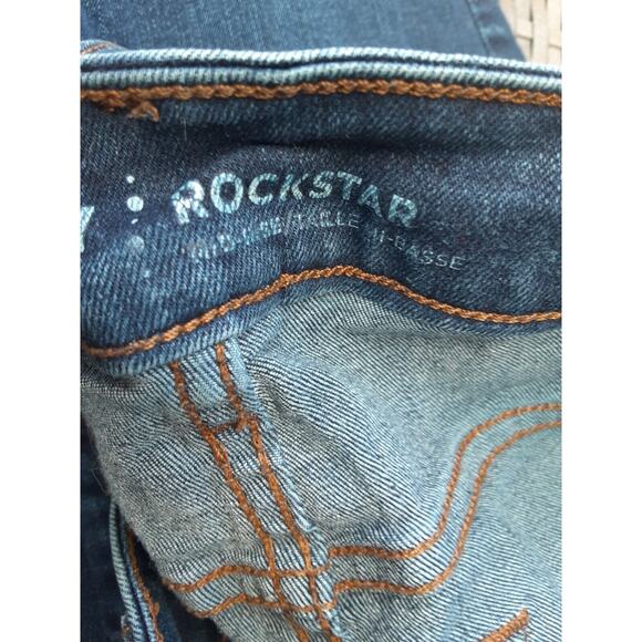 Old Navy Rockstar Mid Rise Skinny Jeans Women's 4R Blue Cotton Blend - Picture 3 of 5